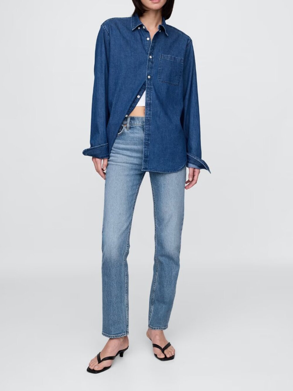 Gap ’90s High Rise Slim Straight Jeans 28 / 6 Tall Medium Wash